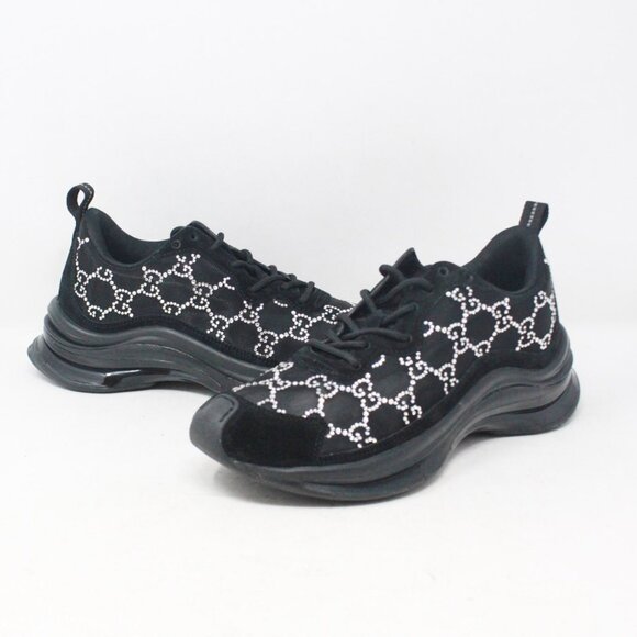 Gucci #7W4UWT Run Crystal Embellished Sneakers Size 37 - Picture 1 of 8